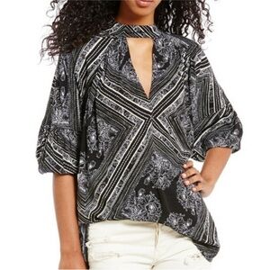 Free People Walking On A Dream Black Tunic Top Size XSmall